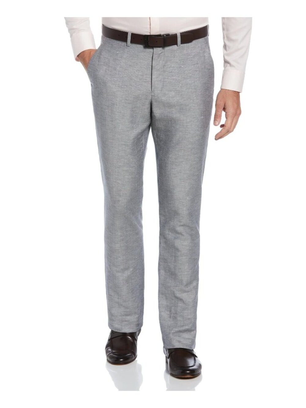 NWT Perry Ellis Slim Fit Linen Blend Textured Suit Pants Hazy Blue Mens Sz 38x30